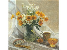 рис.0 still life with daisies  Кликните для просмотра к этому слайду